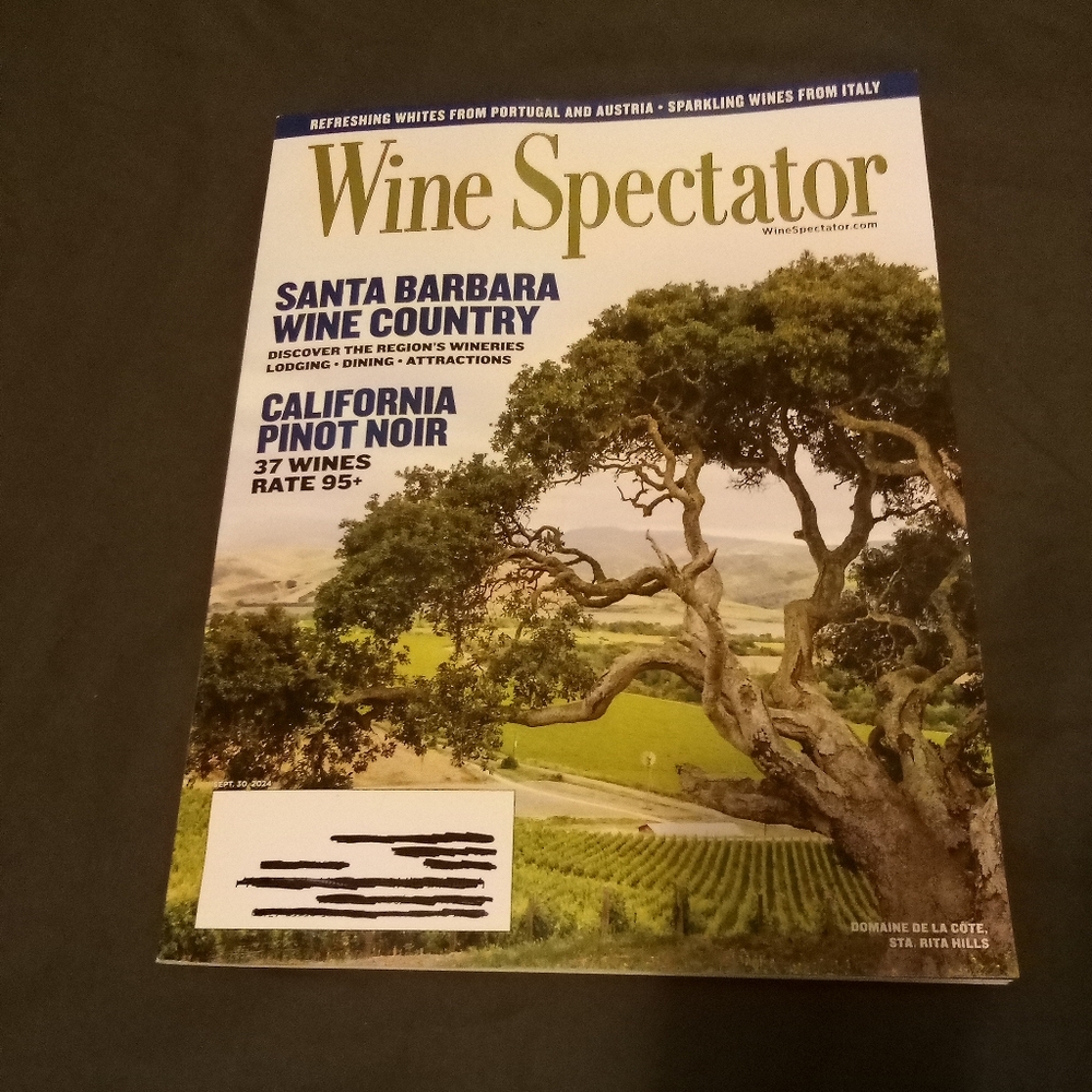 Wine Spectator Magazine September 2024 Santa Barbara Wine Country Unread